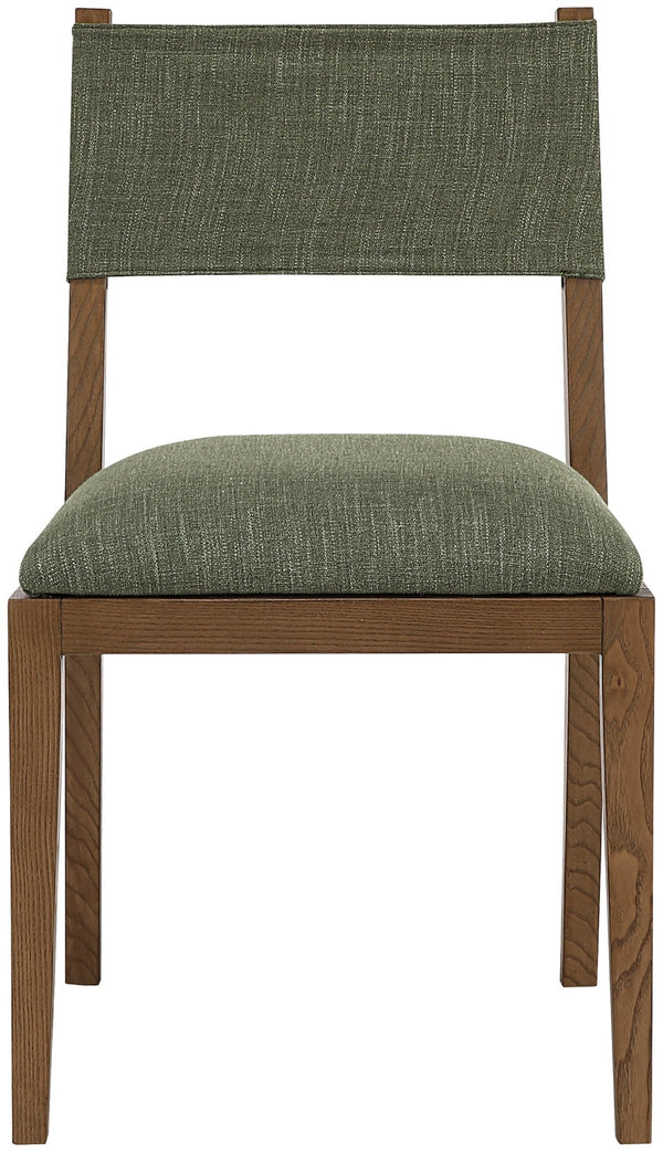 Meridian Furniture Avon Olive Linen Performance Upholstered Side Chair with Solid Ash Wood Frame 88014Olive-SC