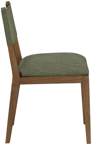 Meridian Furniture Avon Olive Linen Performance Upholstered Side Chair with Solid Ash Wood Frame 88014Olive-SC