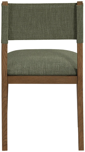 Meridian Furniture Avon Olive Linen Performance Upholstered Side Chair with Solid Ash Wood Frame 88014Olive-SC