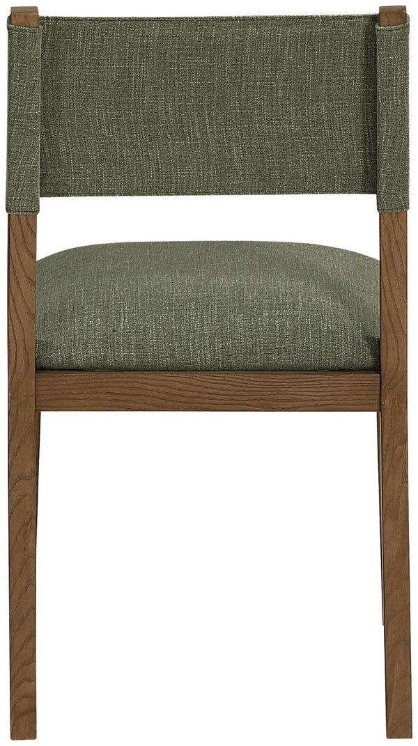Meridian Furniture Avon Olive Linen Performance Upholstered Side Chair with Solid Ash Wood Frame 88014Olive-SC