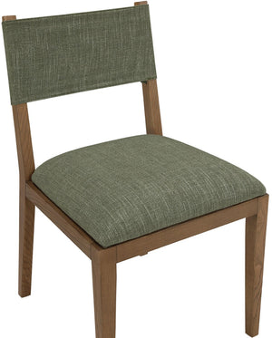 Meridian Furniture Avon Olive Linen Performance Upholstered Side Chair with Solid Ash Wood Frame 88014Olive-SC