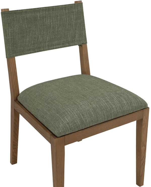 Meridian Furniture Avon Olive Linen Performance Upholstered Side Chair with Solid Ash Wood Frame 88014Olive-SC