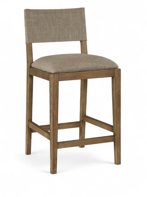 Meridian Furniture Avon Performance Fabric Counter Stool with Ash Wood Frame for Kitchen Islands 88015Brown-C