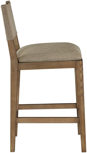 Meridian Furniture Avon Performance Fabric Counter Stool with Ash Wood Frame for Kitchen Islands 88015Brown-C