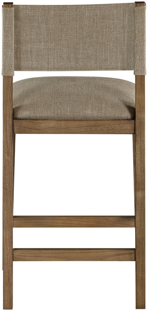 Meridian Furniture Avon Performance Fabric Counter Stool with Ash Wood Frame for Kitchen Islands 88015Brown-C