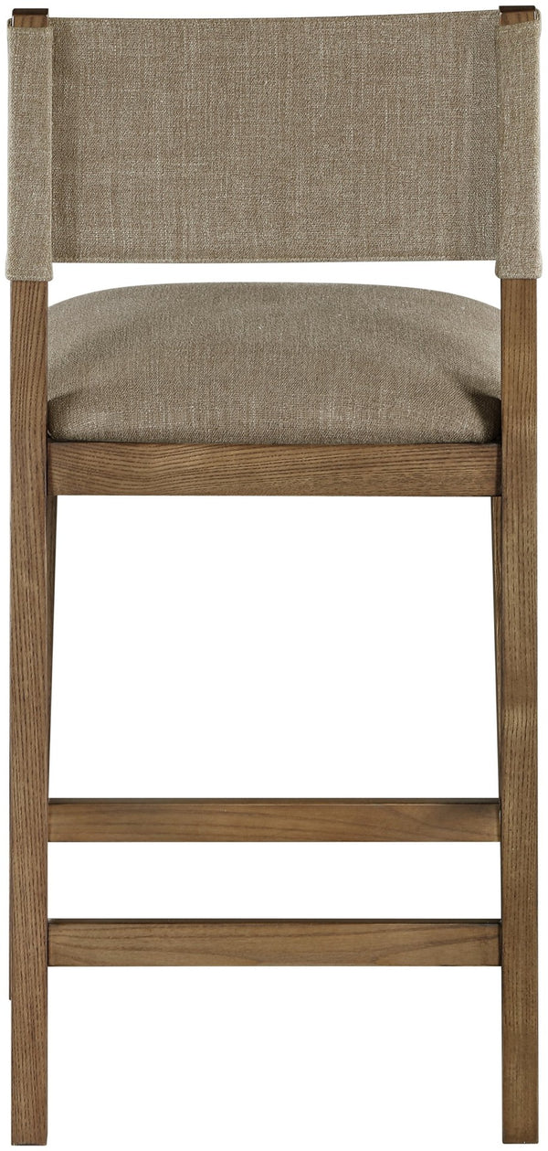 Meridian Furniture Avon Performance Fabric Counter Stool with Ash Wood Frame for Kitchen Islands 88015Brown-C