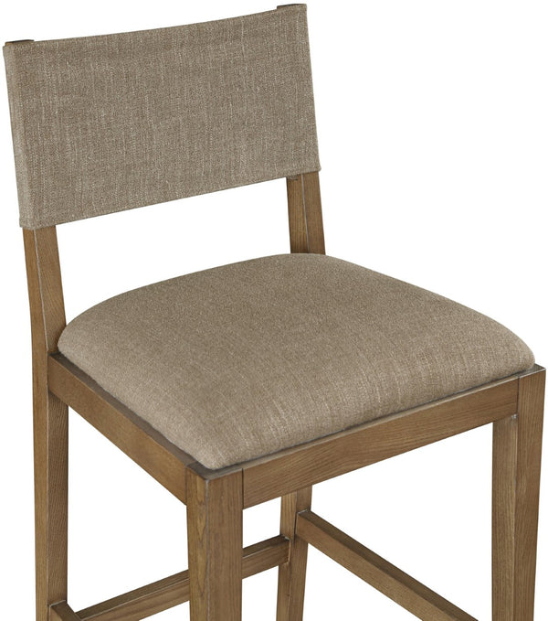 Meridian Furniture Avon Performance Fabric Counter Stool with Ash Wood Frame for Kitchen Islands 88015Brown-C