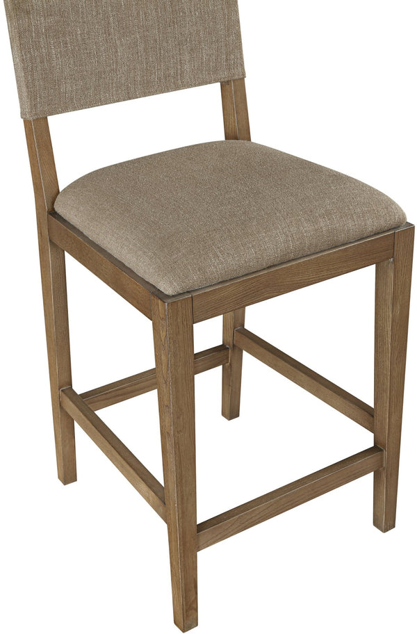Meridian Furniture Avon Performance Fabric Counter Stool with Ash Wood Frame for Kitchen Islands 88015Brown-C
