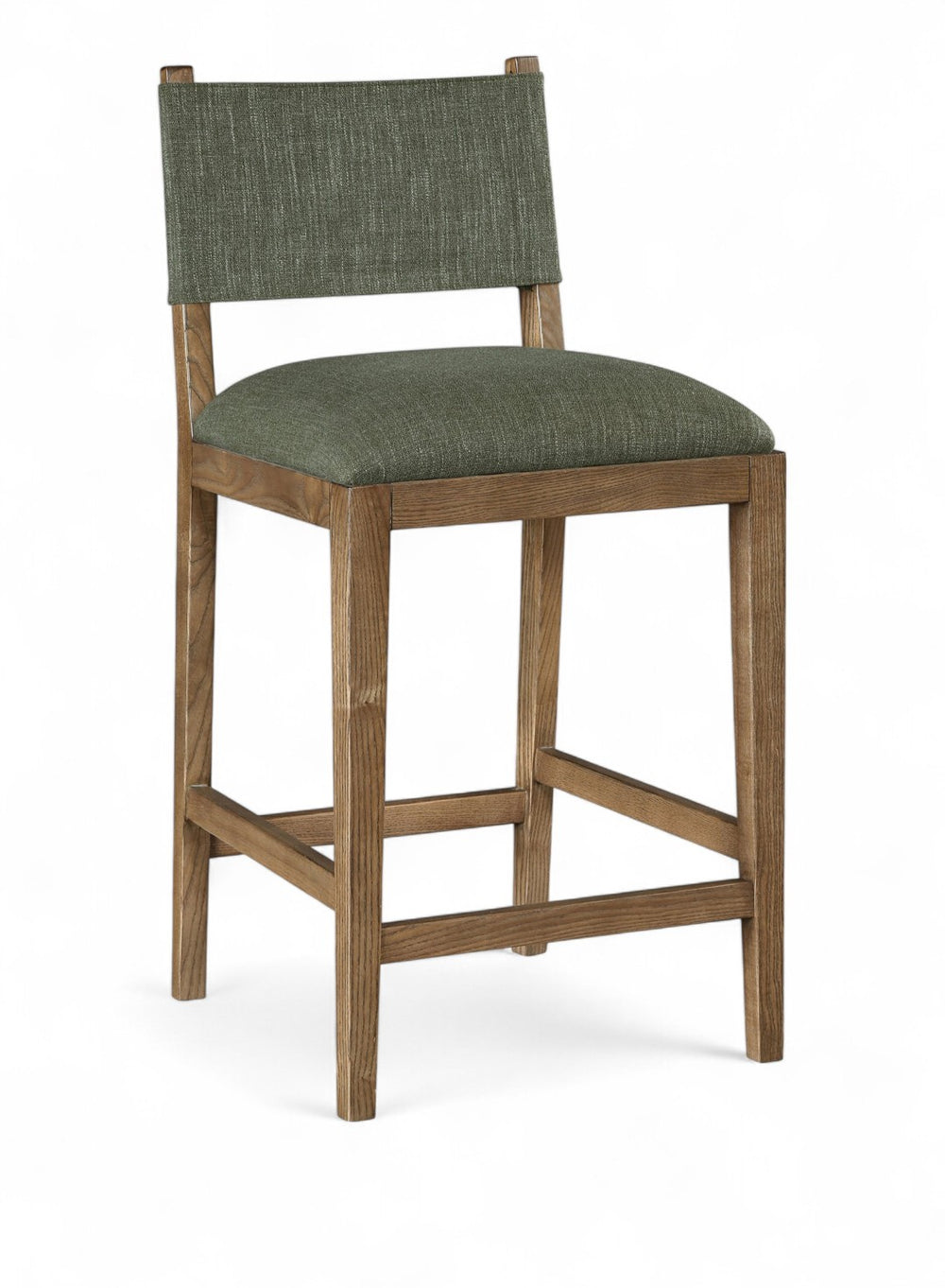Meridian Furniture Avon Earthy Olive Performance Fabric Counter Stool with Solid Ash Walnut Frame 88015Olive-C