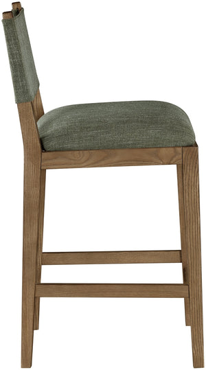Meridian Furniture Avon Earthy Olive Performance Fabric Counter Stool with Solid Ash Walnut Frame 88015Olive-C