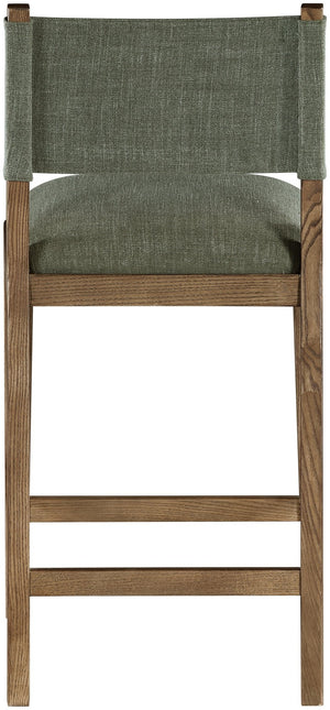 Meridian Furniture Avon Earthy Olive Performance Fabric Counter Stool with Solid Ash Walnut Frame 88015Olive-C