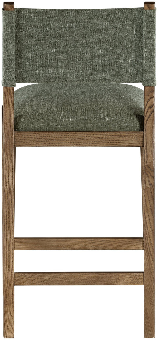 Meridian Furniture Avon Earthy Olive Performance Fabric Counter Stool with Solid Ash Walnut Frame 88015Olive-C