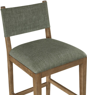 Meridian Furniture Avon Earthy Olive Performance Fabric Counter Stool with Solid Ash Walnut Frame 88015Olive-C