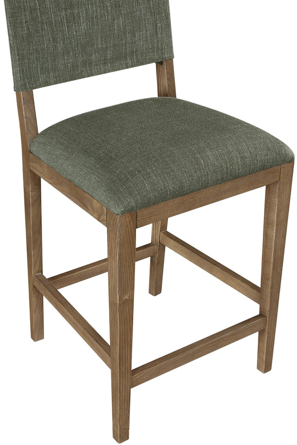 Meridian Furniture Avon Earthy Olive Performance Fabric Counter Stool with Solid Ash Walnut Frame 88015Olive-C