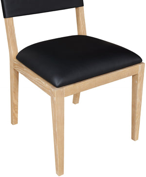 Meridian Furniture Avon Vegan Leather Dining Chair with Ash Wood Frame for Modern Kitchens 88016Black-SC