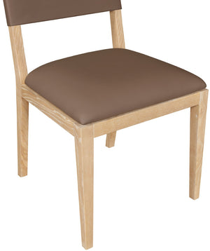 Meridian Furniture Avon Contemporary Vegan Leather Dining Chair with Solid Ash Wood Frame 88016Brown-SC