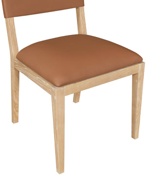 Meridian Furniture Avon Cognac Vegan Leather Dining Chair with Solid Ash Wood Frame for Modern Rooms 88016Cognac-SC