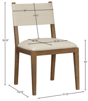 Meridian Furniture Avon Vegan Leather Dining Chair with Walnut Ash Legs for Modern Table Settings 88018Beige-SC