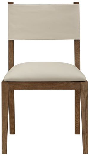 Meridian Furniture Avon Vegan Leather Dining Chair with Walnut Ash Legs for Modern Table Settings 88018Beige-SC