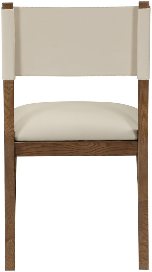 Meridian Furniture Avon Vegan Leather Dining Chair with Walnut Ash Legs for Modern Table Settings 88018Beige-SC