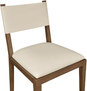 Meridian Furniture Avon Vegan Leather Dining Chair with Walnut Ash Legs for Modern Table Settings 88018Beige-SC