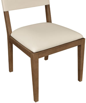 Meridian Furniture Avon Vegan Leather Dining Chair with Walnut Ash Legs for Modern Table Settings 88018Beige-SC