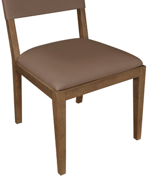 Meridian Furniture Avon Vegan Leather Dining Chair with Walnut Ash Wood Legs for Modern Rooms 88018Brown-SC