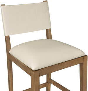 Meridian Furniture Avon Vegan Leather Counterstool with Walnut Ash Frame for Kitchen Island Seating 88019Beige-C