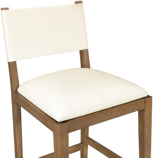 Meridian Furniture Avon Vegan Leather Counter Stool with Solid Ash Frame for Kitchen Islands 88019Cream-C