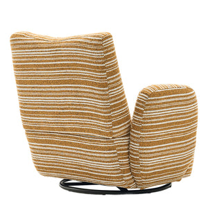 English Elm Modern Boucle 360° Swivel Leisure Chair with High‑Resilience Sponge, Supportive Curve, 550lb Capacity Mustard yellow W395P355482