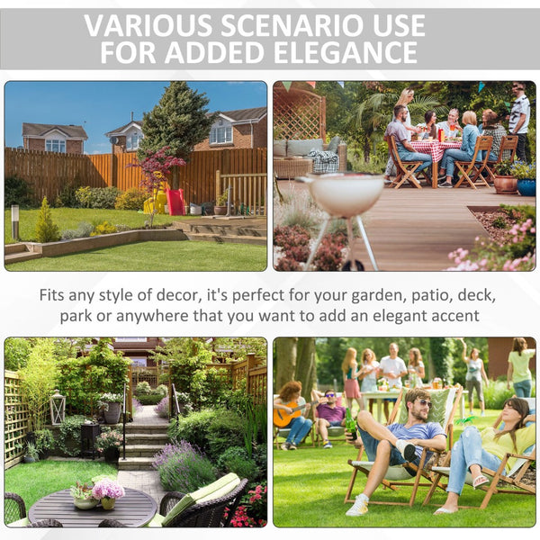 English Elm Outsunny 14" X 17" Elegant Ceramic Garden Stool - Versatile Accent Table With Double-Coin Design W2225P200502-GIGA