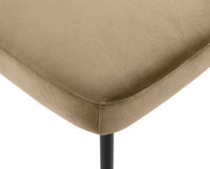 Meridian Furniture Zarelle Velvet Upholstered Dining Chair with Matte Black Iron Frame for Modern Rooms Beige 88021Beige-C