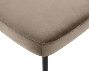 Meridian Furniture Zarelle Velvet Upholstered Dining Chair with Matte Black Iron Frame for Modern Rooms Taupe 88021Taupe-C