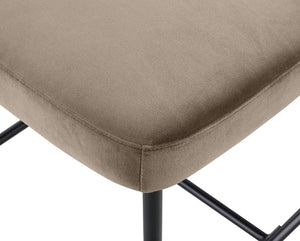 Meridian Furniture Zarelle Velvet Upholstered Counter Stool with Matte Black Iron Frame for Kitchen Islands Taupe 88022Taupe-C