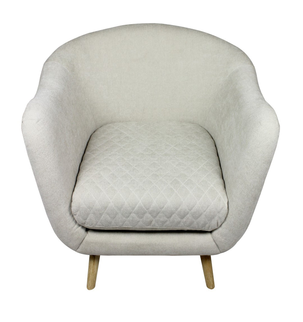 Moti Roscoe Ivory Arm Chair with Wood Legs  88023015