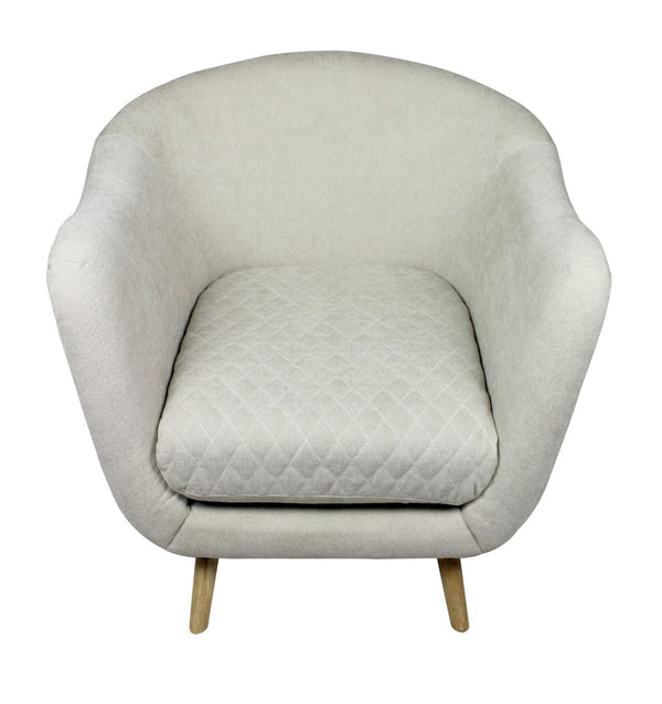 Moti Roscoe Ivory Arm Chair with Wood Legs  88023015