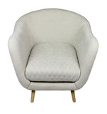 Roscoe Ivory Arm Chair with Wood Legs