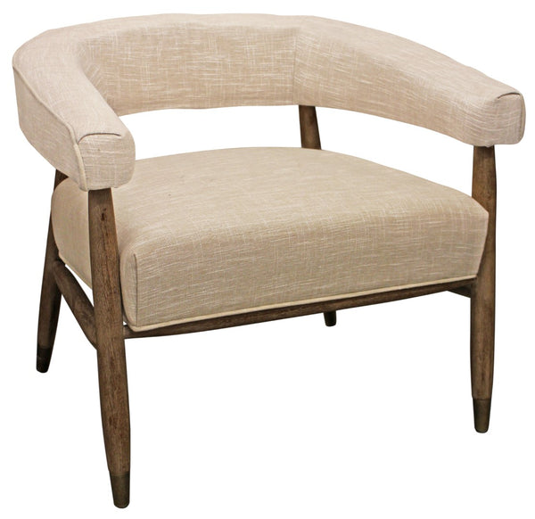 Moti Quinn Ivory Arm Chair with Wood Frame 88023058
