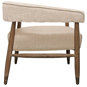 Moti Quinn Ivory Arm Chair with Wood Frame 88023058