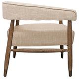 Moti Quinn Ivory Arm Chair with Wood Frame 88023058