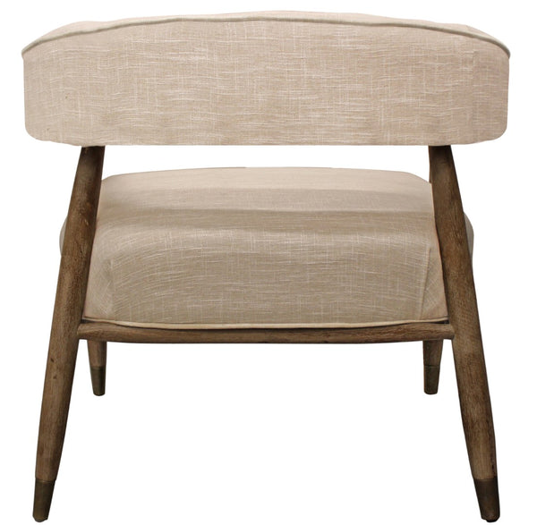 Moti Quinn Ivory Arm Chair with Wood Frame 88023058