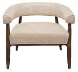 Moti Quinn Ivory Arm Chair with Wood Frame 88023058