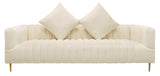 Moti Rutland Sofa - Ivory, Gold Tone Metal Legs, 2 Toss Pillow 88023069