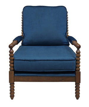 Moti Windsor Royal Blue Velvet Fabric Occasional Chair 88023072