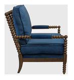 Moti Windsor Royal Blue Velvet Fabric Occasional Chair 88023072