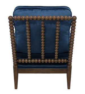 Moti Windsor Royal Blue Velvet Fabric Occasional Chair 88023072