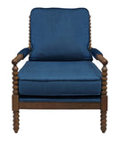 Windsor Royal Blue Velvet Fabric Occasional Chair