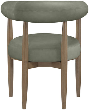 Meridian Furniture Sable Vegan Leather Dining Chair with Art Deco Wraparound Back and Solid Wood Frame Green 88028 88028Green-C