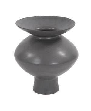 Howard Elliott Graphite Ceramic Flared Vase - Elegant Modern Decor Piece For Stylish Home Interiors And Events Gray Ceramic 88029-howard-elliott