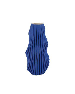 Blue Pleat Vase